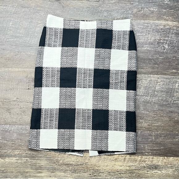 Talbots black and white checkered tweed straight pencil skirt size 4 B108 - Picture 1 of 4